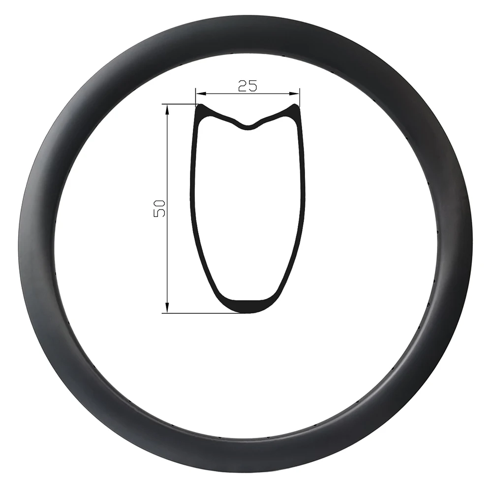 

Ultralight Carbon Road Rims 25mm width 50mm Depth Tubular 700C CX Cyclocross Gravel Bike Wheel UD 3K 12K 50T Disk Brake Bicycle