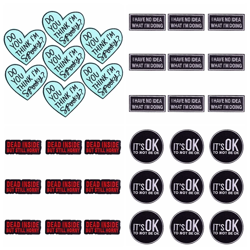 

Prajna Wholesale 10PCS Letters Embroidery Patches For Clothing Thermoadhesive Patches On Stickers DIY Iron On Patches On Clothes