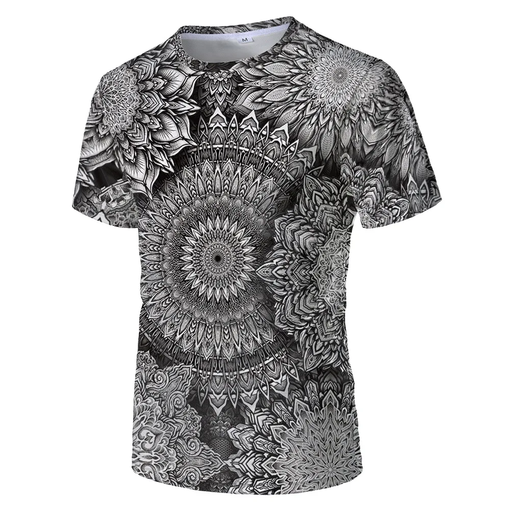 

Man Summer Print Casual T-Shirt Short Sleeve O-neck High Street Tops