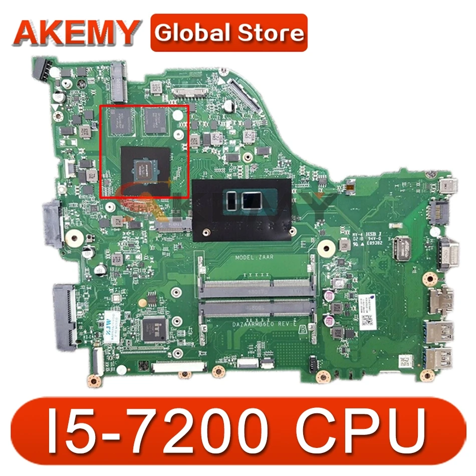 

Dazaarmb6e0 rev: e zaar I5-7200 cpu ddr3 mx130 motherboard For ACER aspire E5-576 E5-576G 100% Test Ok Mainboard