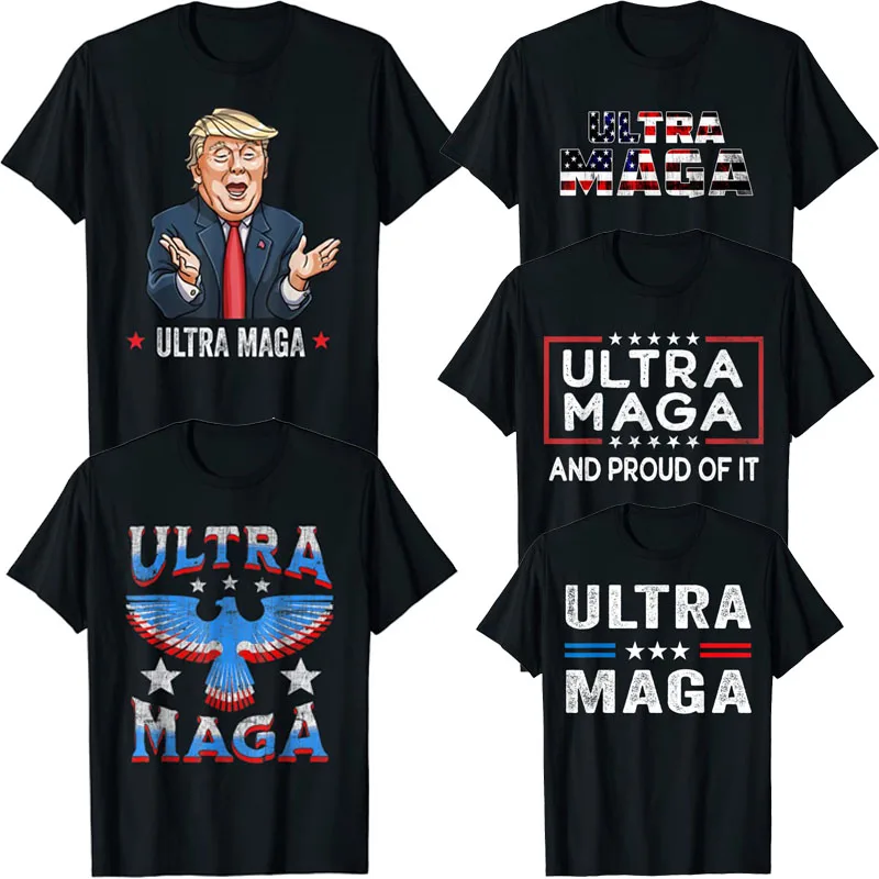 

Ultra Maga Eagle US Flag T-Shirt Ultra-Maga Donald Trump Joe Biden Republican Patriotic Graphic Tee Tops Political Joke Clothes