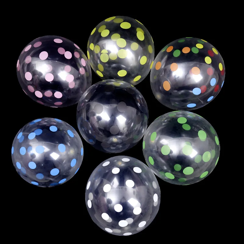 

Transparent Dotted Prints Balloon Colorful Polka Dot Balloons Round Latex Balls Baby Shower Wedding Birthday Party Decoration