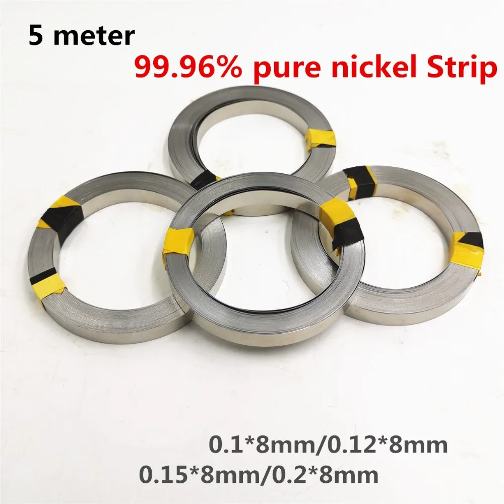 

5 Meter Pure Nickel Strip 99.96% For Li 18650 Battery Spot Welding Machine Welder Equipment Nickel Belt For Battery Packs