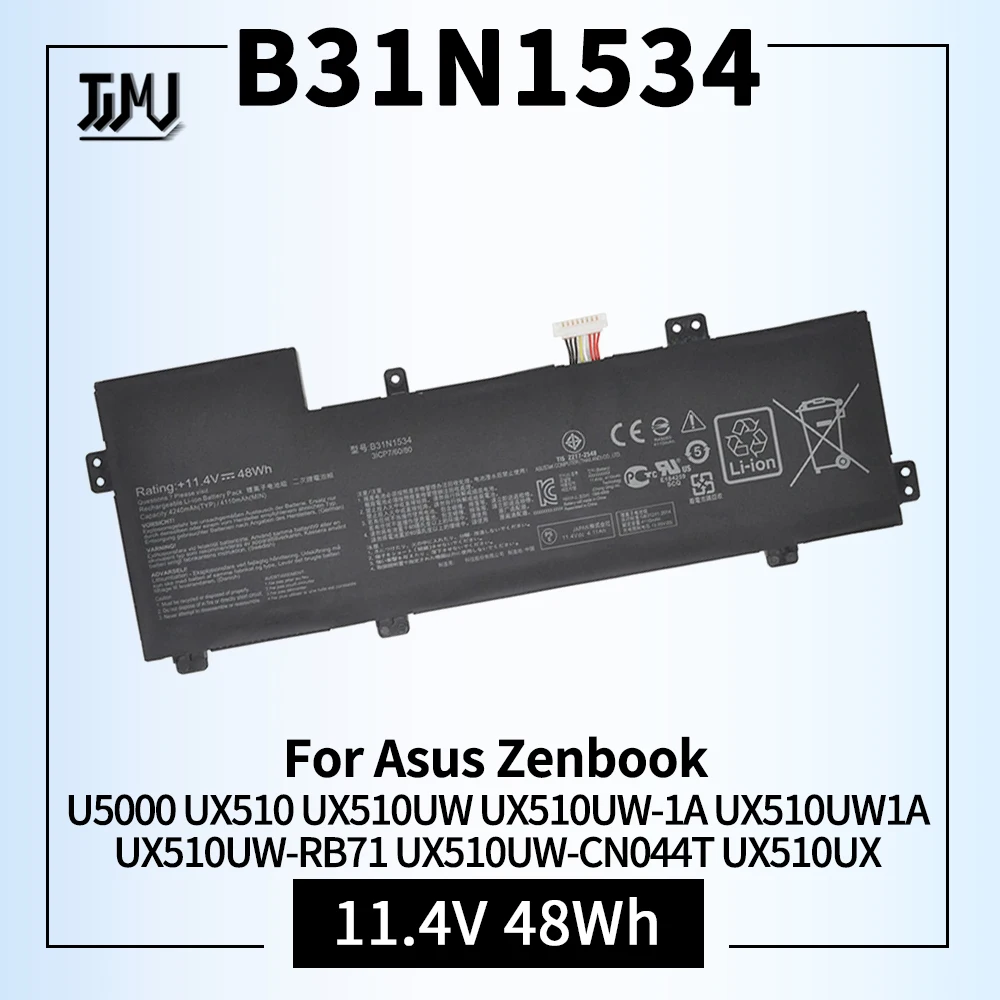 Фото Аккумулятор для ноутбука B31N1534 для Asus Zenbook U5000 UX510 UX510UW UX510UW-1A UX510UW-RB71 UX510UW-CN044T UX510UX-1A UX510UX-CN020T-BE №1