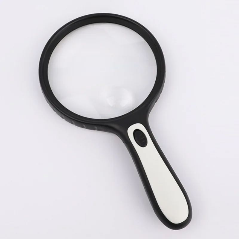 

130mm 3X Black Picture Frame Hand Holder Magnifier with LED Light for Older Reading High Definition Portable Repair Magnifier