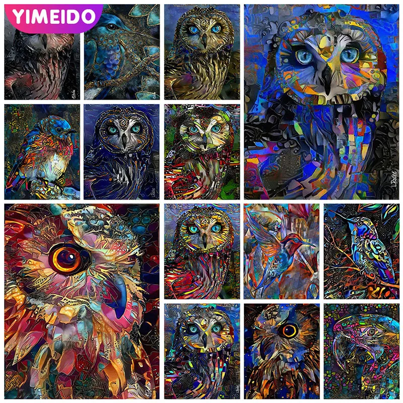 YIMEIDO Painting By Numbers Owl Unique Gift for Children Coloring Oil Paint By Numbers Animals Drawing Set on Canvas Home Decor