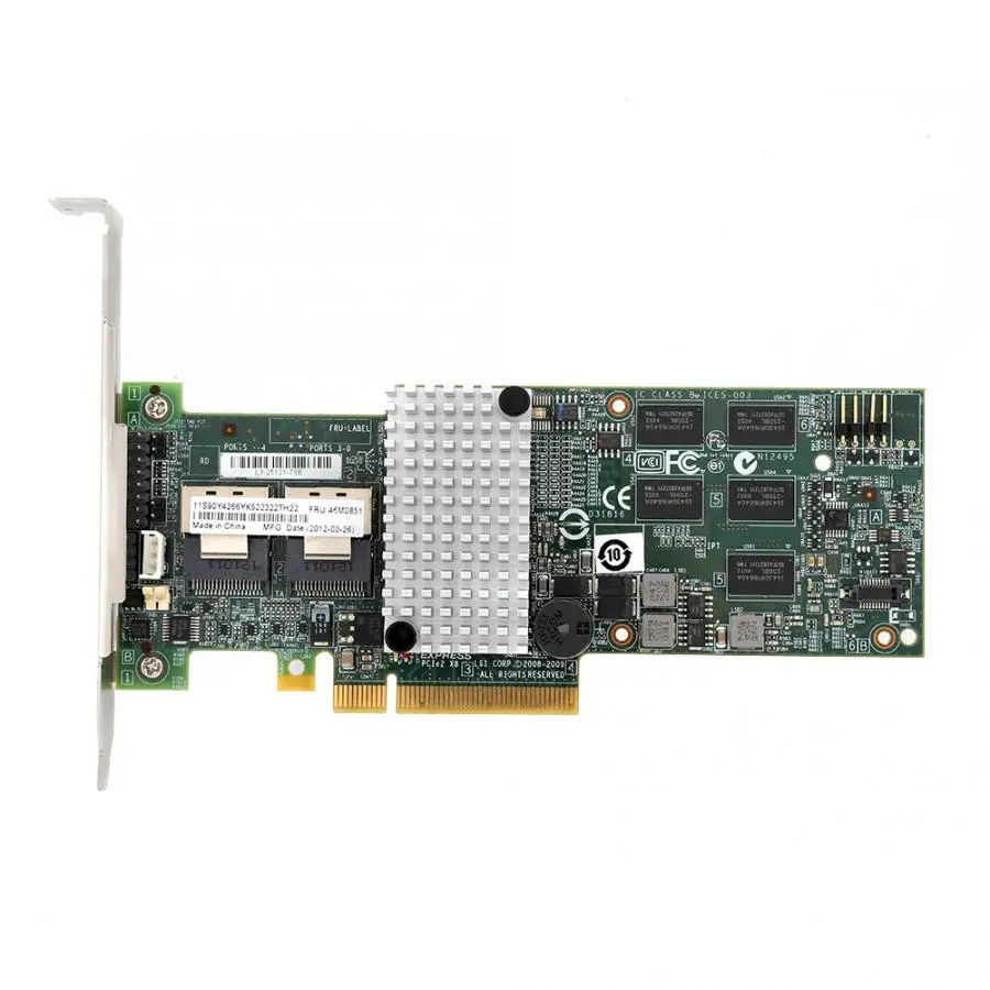 

IBM M5015 Megaraid 9260-8i SATA / SAS Controller RAID 6G PCIe x8 for LSI 46M0851 Read Rate 2875MB/s Write Rate 1850MB/s