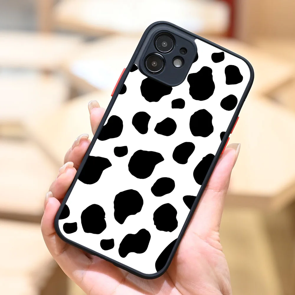 new white black cow symbol pattern print phone case cover for iphone 13 12 6 7 8 plus x xs xr max 11 pro se 2020 back case cover free global shipping