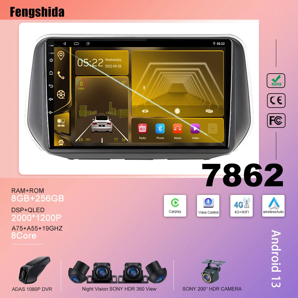 

Android радио для Hyundai Santafe 2018 - 2019 задняя камера Android Авто интеллектуальная система 8 ядер автомобильный мультимедийный плеер Carplay