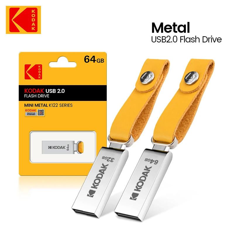 

KODAK K122 Metal USB Flash Drive 64GB 32GB 16GB Memory stick pen drive USB2.0 pendrive High Flash Disk U Disk memoria