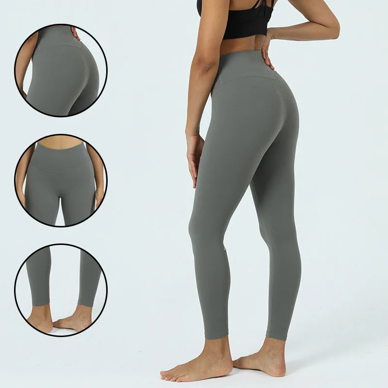 

LuLu Running Street Fitness Yoga Pants Women High Waist Elastic Stretch Peach Buttocks Exercise Sports Leggings Workout Trousers