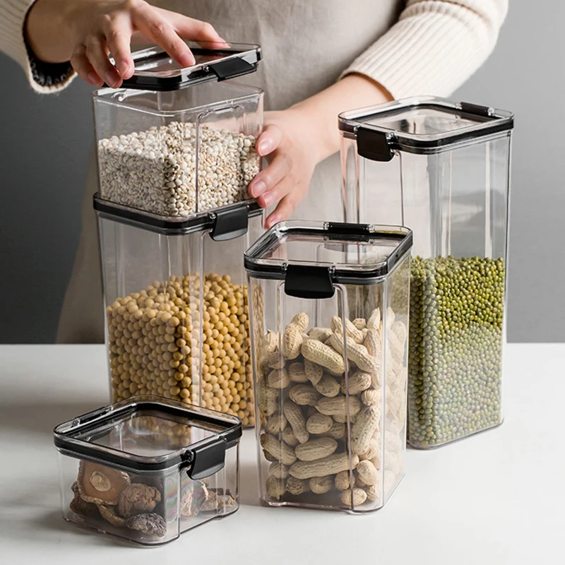 

Food Storage Containers Kitchen Storage Organization Kitchen Storage Box Jars Ducts Storage for Kitchen PET Food Storage Box Lid