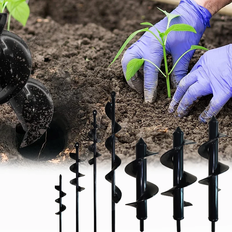 

9 Sizes Garden Auger Drill Bit Tool Spiral Hole Digger Ground Drill Earth Drill for Seed Planting Flower Plant Hole Digger Tool