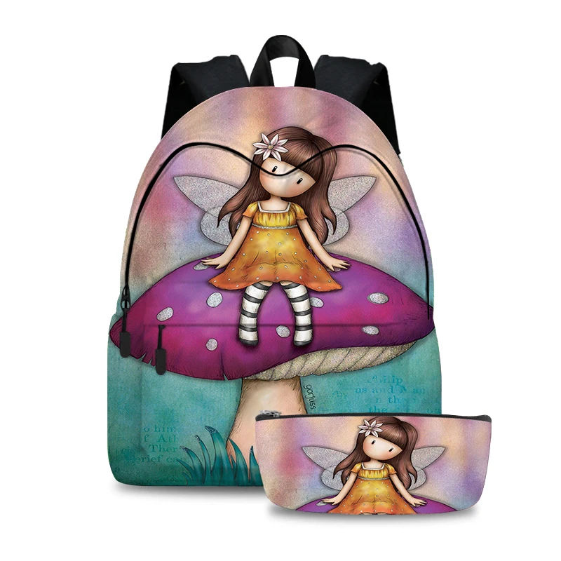 

Kawaii Santoro Gorjuss Backpack With Pen Bag 2pcs Set Fashion Casual Backpacks for Girls Kids Cartoon Schoolbag Portable Bookbag