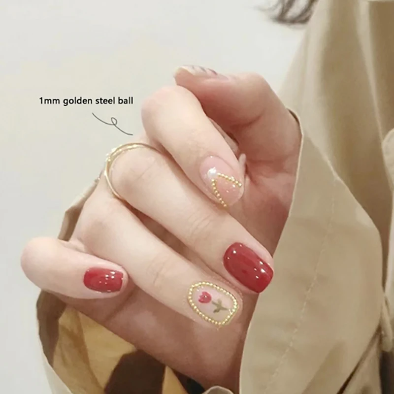 Мини-маленькие икра из нержавеющей стали бусины для дизайна ногтей серебро