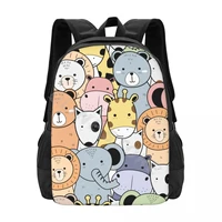 cute and cute cartoon doodle with fine lines in soft colors cartoon school bags fashion backpack teenagers bookbag mochila