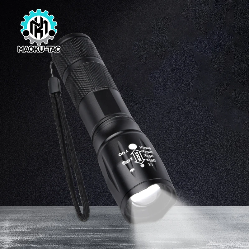 

5 Modes Tactical Metal Flashlight Mini Zoom Pistol Weapon Gun Light White LED Strobe Lamp Airsoft Hunting Outdoor Accessories