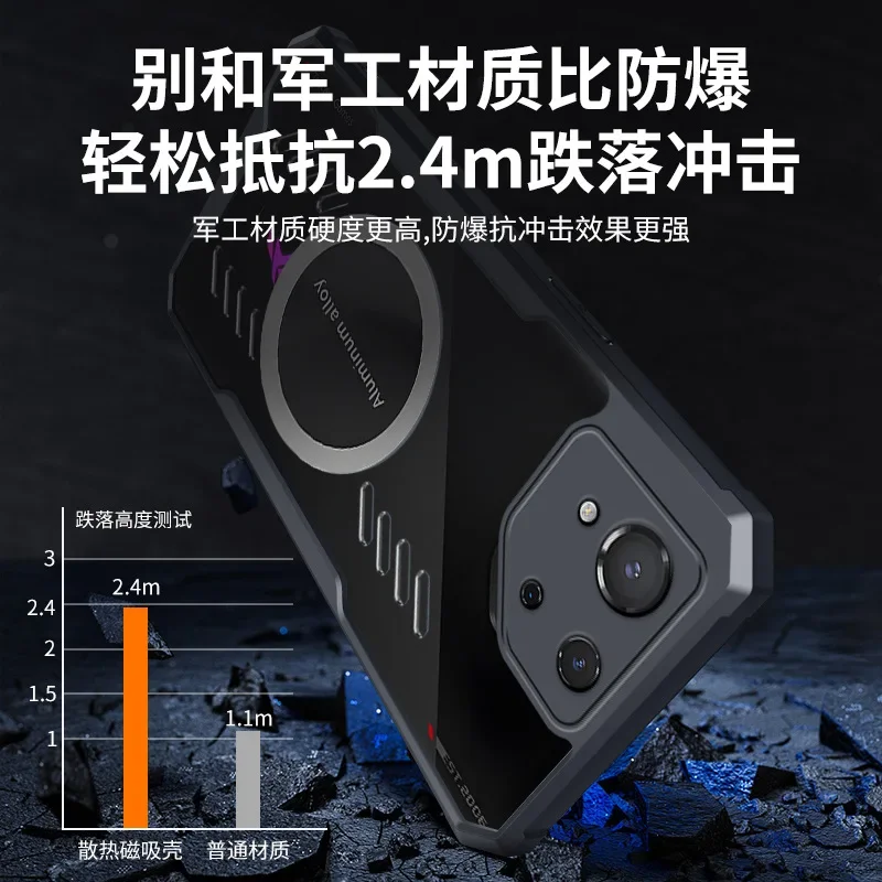 Чехол для ASUS ROG Phone 8 Pro роскошный магнитный силиконовый противоударный чехол с
