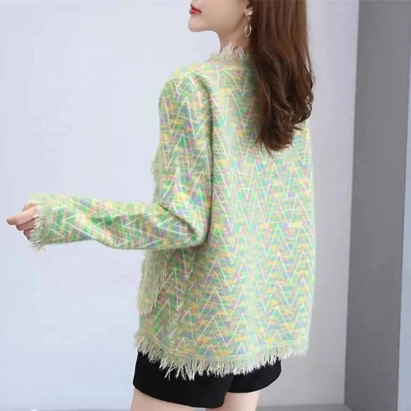 Женское свободное вязаное пальто с длинными рукавами осень-зима женская мода