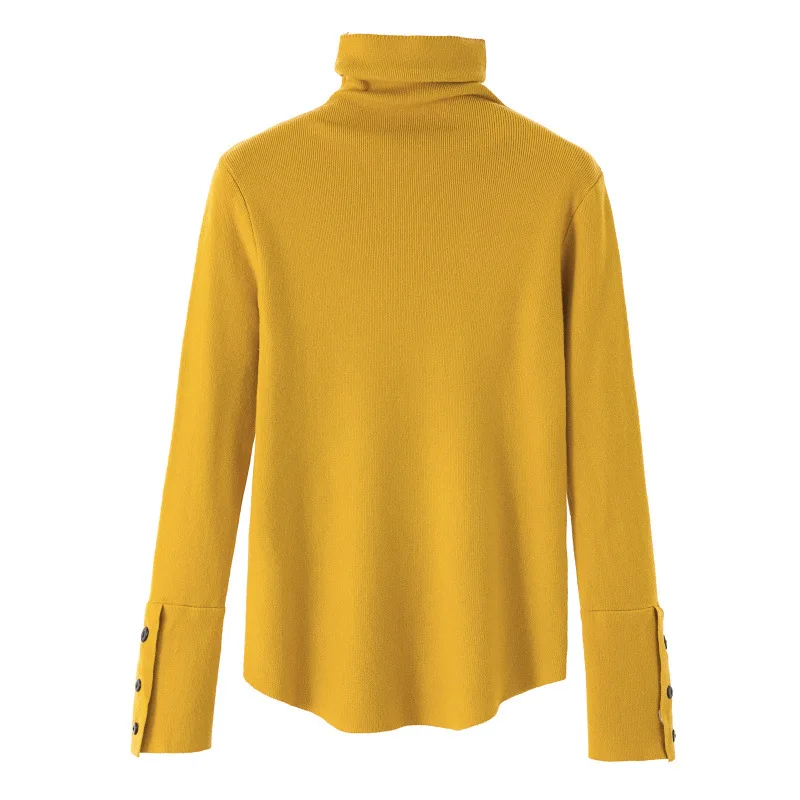 

Женский свитер, новая осенне-зимняя блузка с длинными рукавами и узким низом, свитер с высоким воротником