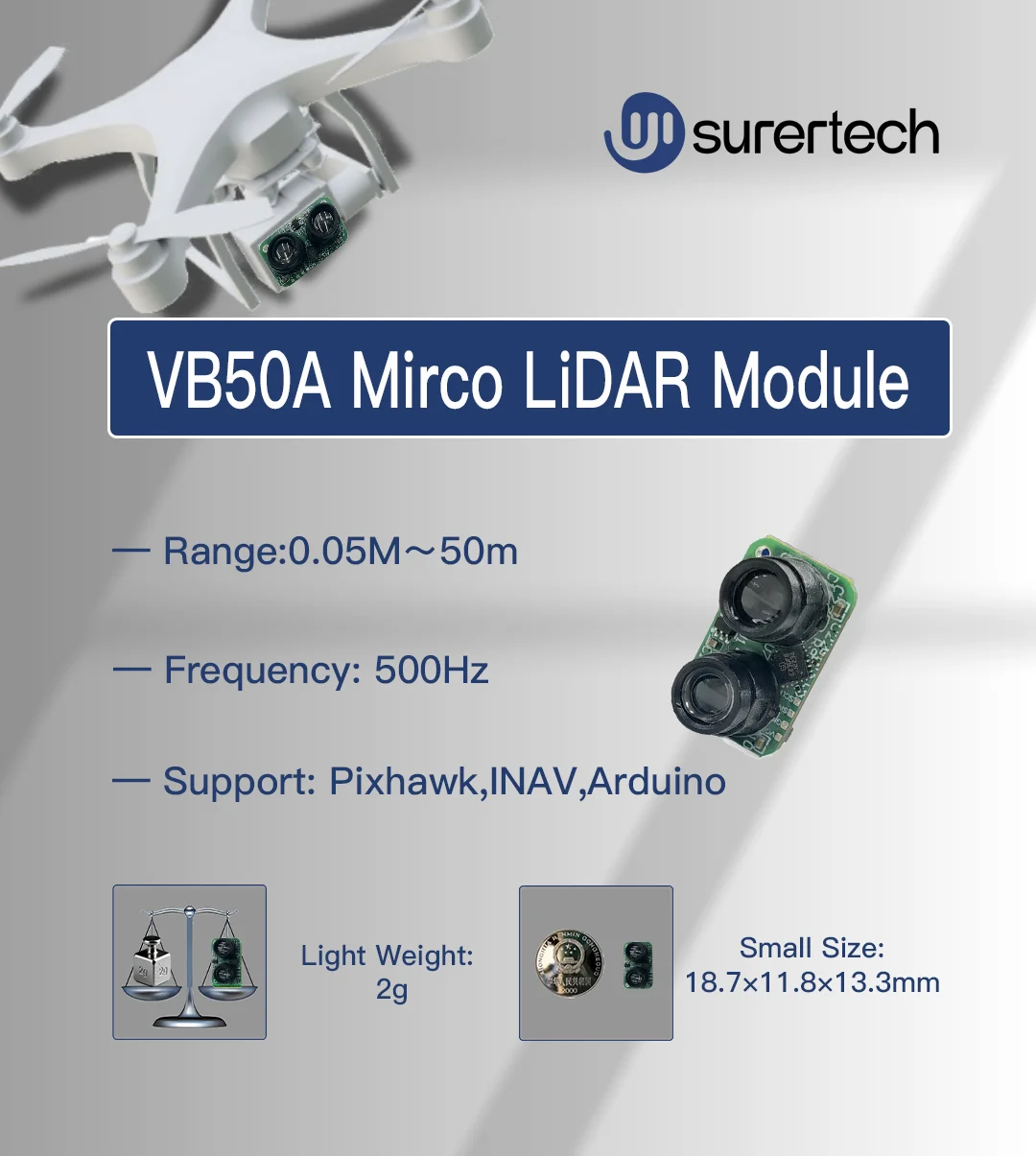 Фото Оптический лидарный модуль Surertech VB50A-50m для уникального оптоволоконного датчика с лазерной теорой Высокотехнологичные оптические датчики №2