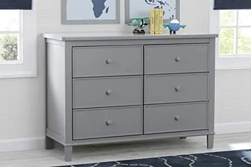 

6 Drawer Dresser with Interlocking Drawers - Greenguard Gold Certified, White Carrito auxiliares con ruedas Storage cart