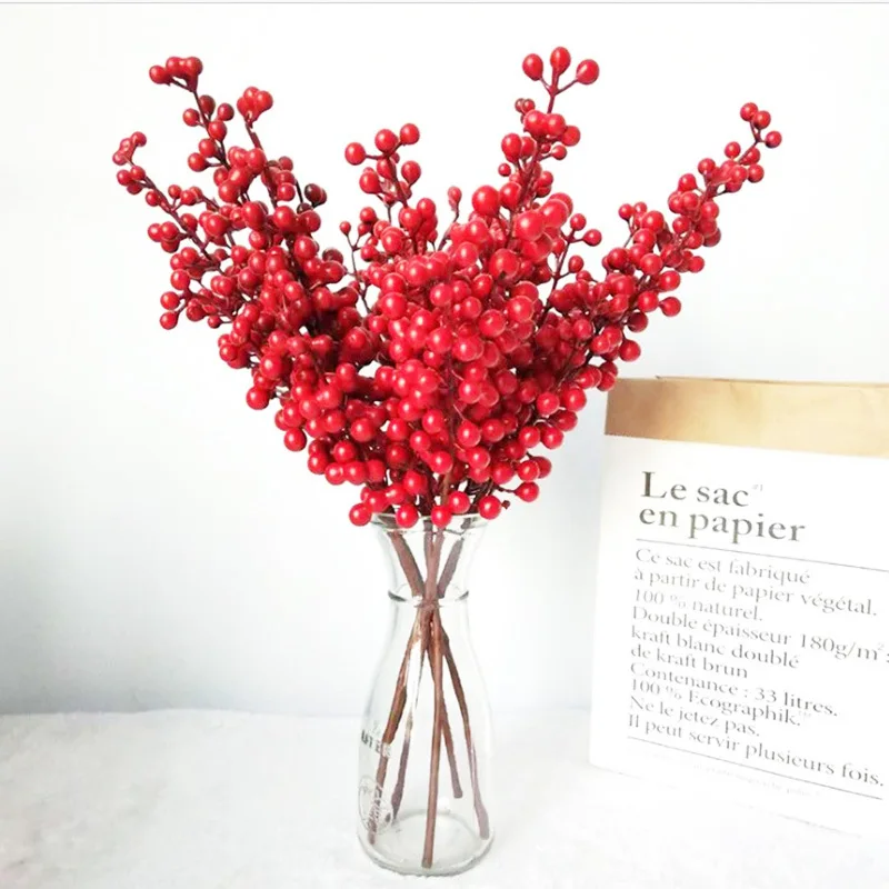 

4Pcs Simulation of 5 Forks Berry Branches Fortune Fruit Foam Blueberry Shooting Props