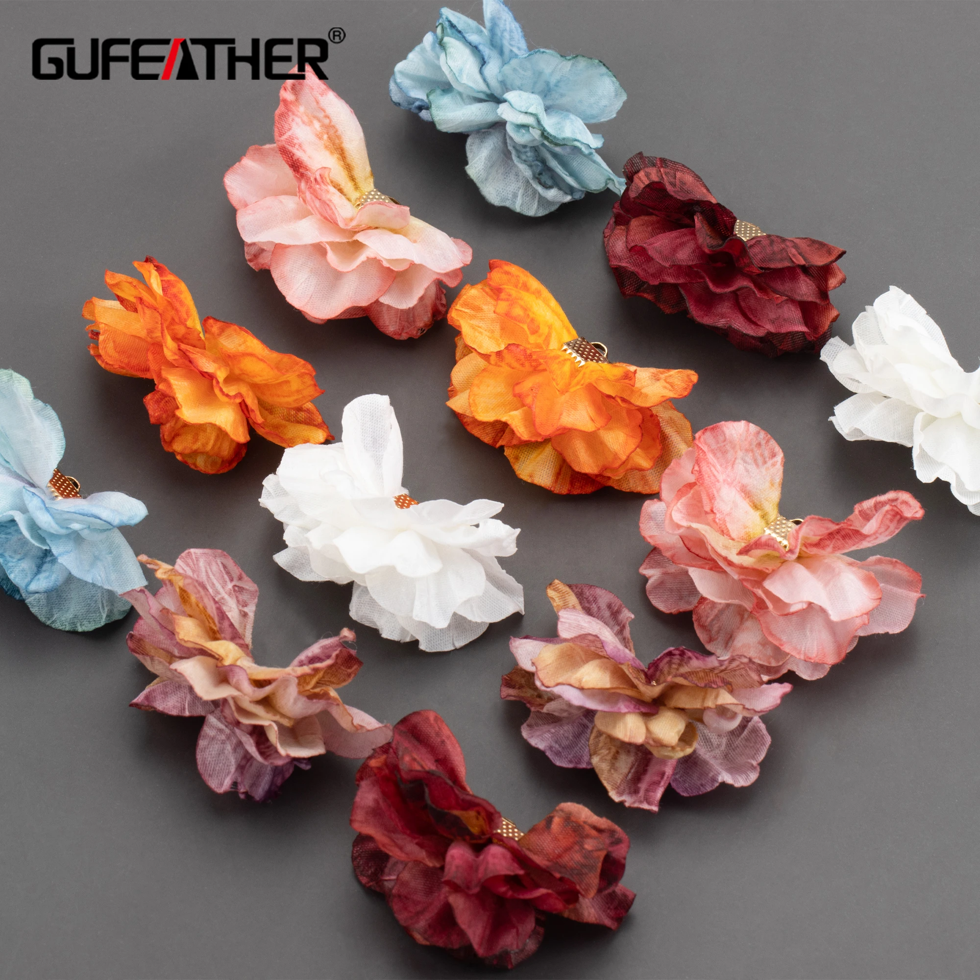 GUFEATHER F168, ювелирные аксессуары, шармы, ручная работа, аксессуары для сережек в форме цветка, изготовление ювелирных изделий, diy Подвески, 6 шт./лот