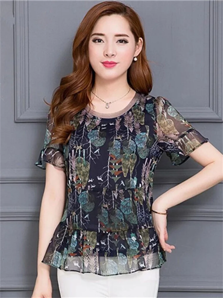 Женские весенне-летние стильные шифоновые Блузки Рубашки повседневные блузы с