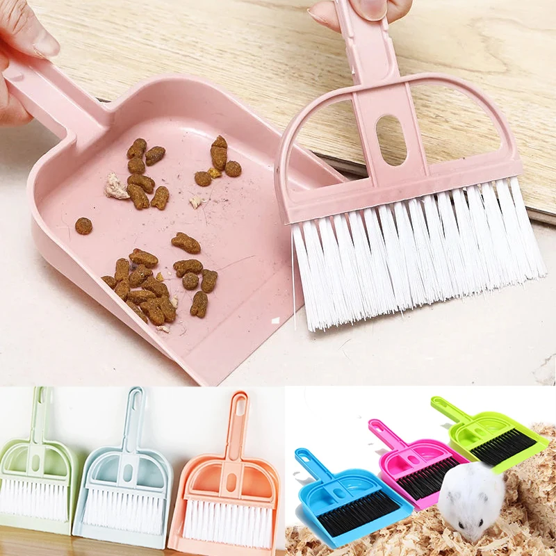 

Cat Hamster Dustpan Small Broom Set Pet Professional Cleaning Tools Rabbit Scooper Guinea Pig Toilet Broom Accessories