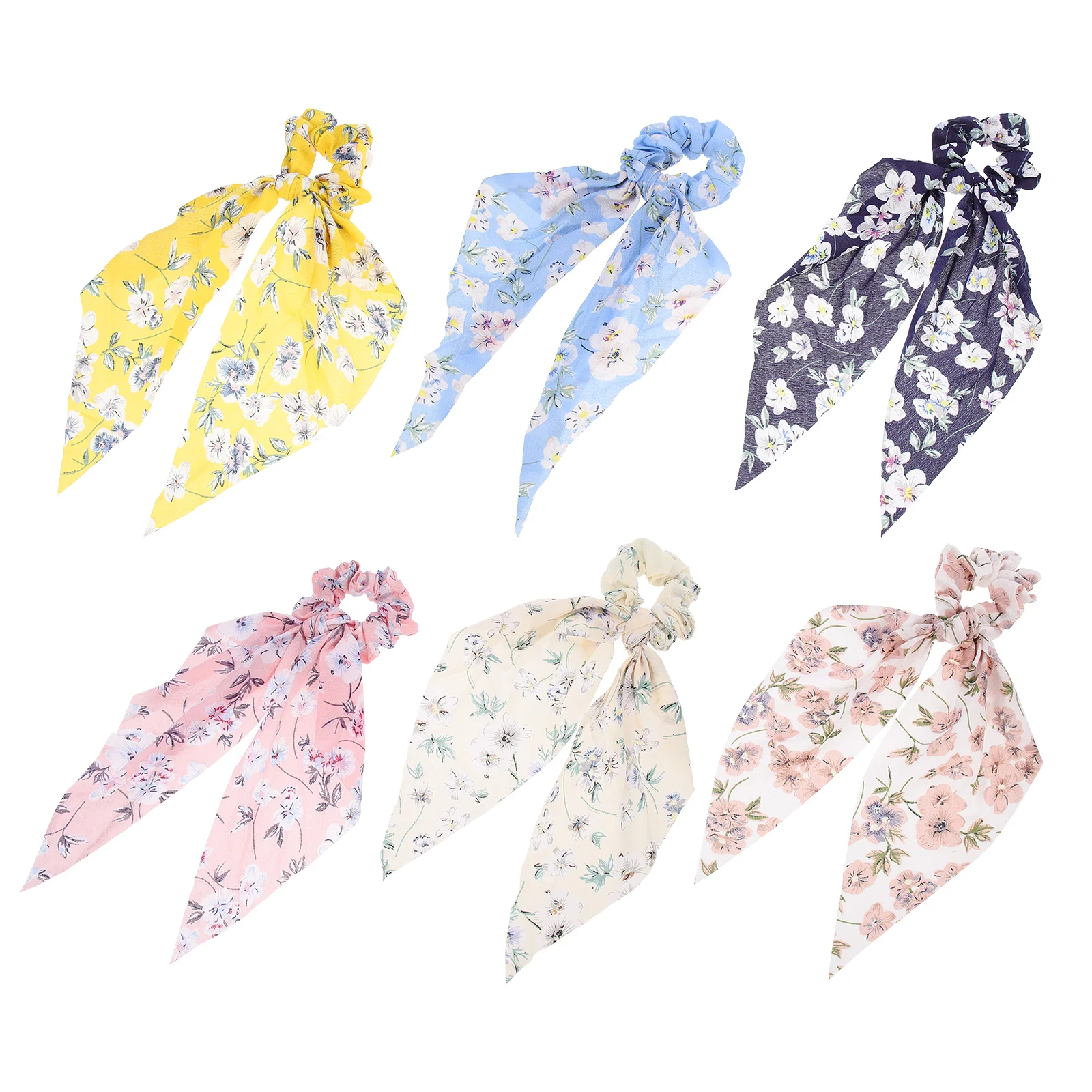 

6Pcs Hair Tie Elastic Hair Scarf Ponytail Holder Hair Scrunchies for Girls