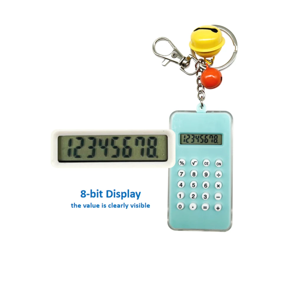 

Портативный калькулятор с брелоком, цифровой карманный счетчик с ЖК дисплеем, модный математический инструмент для обучения, канцелярские принадлежности для офиса, цвета хаки
