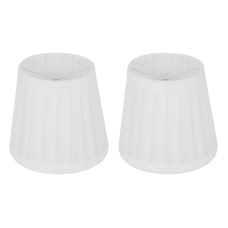 

2X Vintage Fabric Lamp Shade Table Desk Bed Lamp Cover Holder Chandelier White