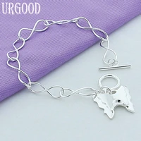 925 sterling silver double butterfly pendant bracelet for women party engagement wedding gift fashion jewelry