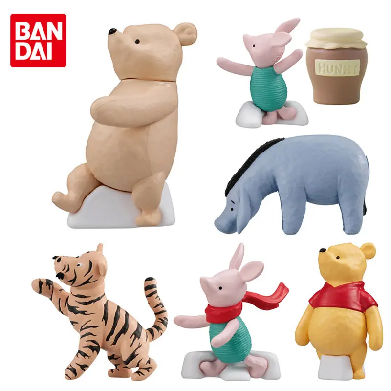 

BANDAI Genuine Gashapon Disney Winnie The Pooh 2 Pooh Bear Piglet Eeyore Tigger Anime Action Figure Doll Model Ornaments Toys