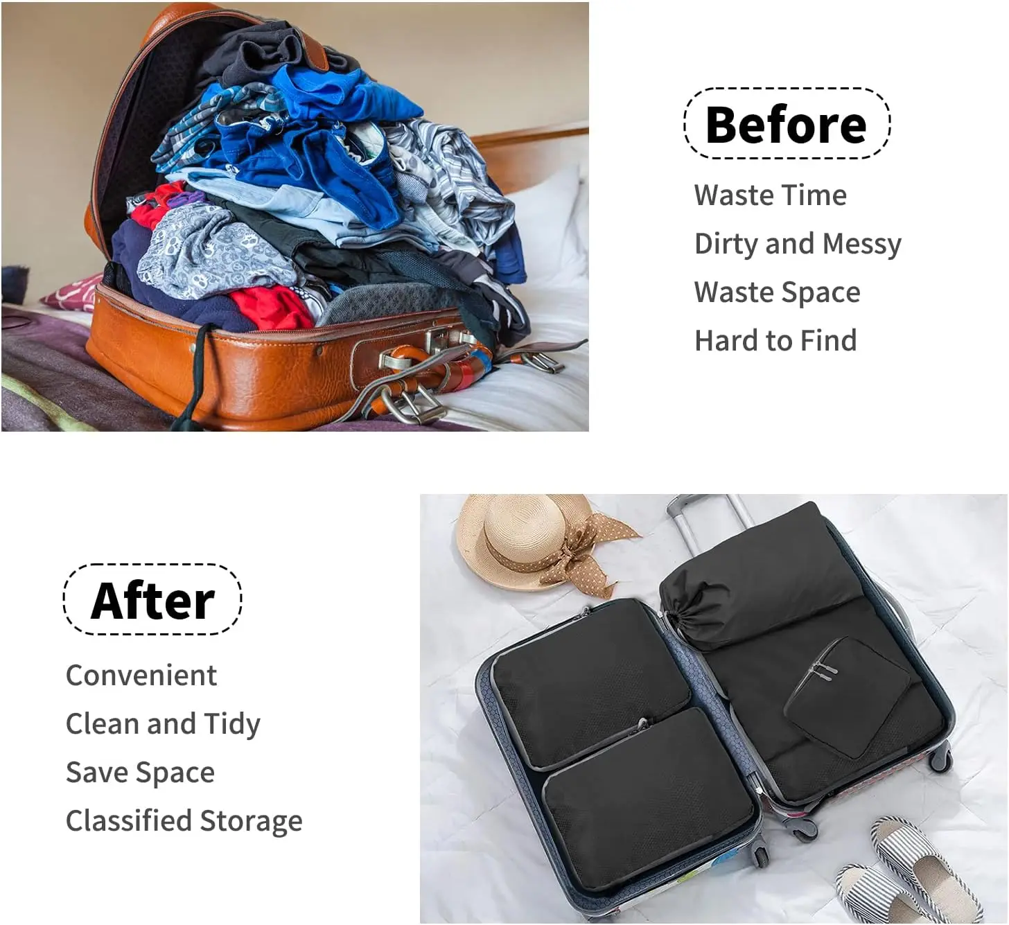 9 pcs New Large capacity Travel storage bag compressible packaging cube foldable waterproof suitcase nylon portable bag luggage