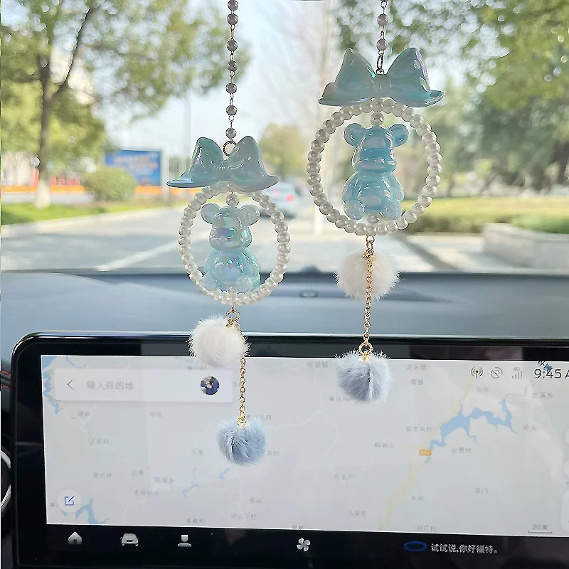 

Kawaii Bear модный автомобильный кулон авто подвесное украшение интерьерное зеркало заднего вида очаровательные внутренние украшения аксессуары для интерьера