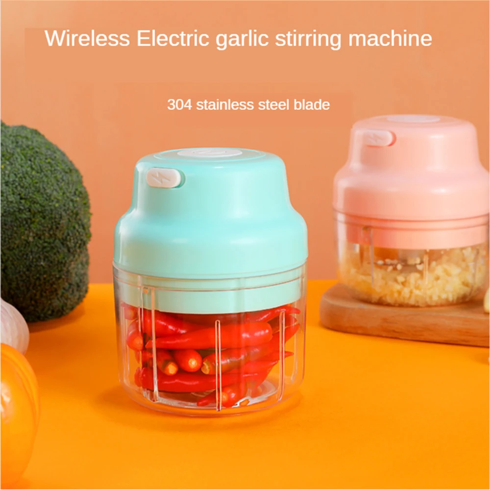 

2/3 Leaf Blade 100/250ML Vegetable Fruits Chopper Onions Pull Mincer Blender Mixer Garlic Crusher Kitchen Gadgets Garlic Blender