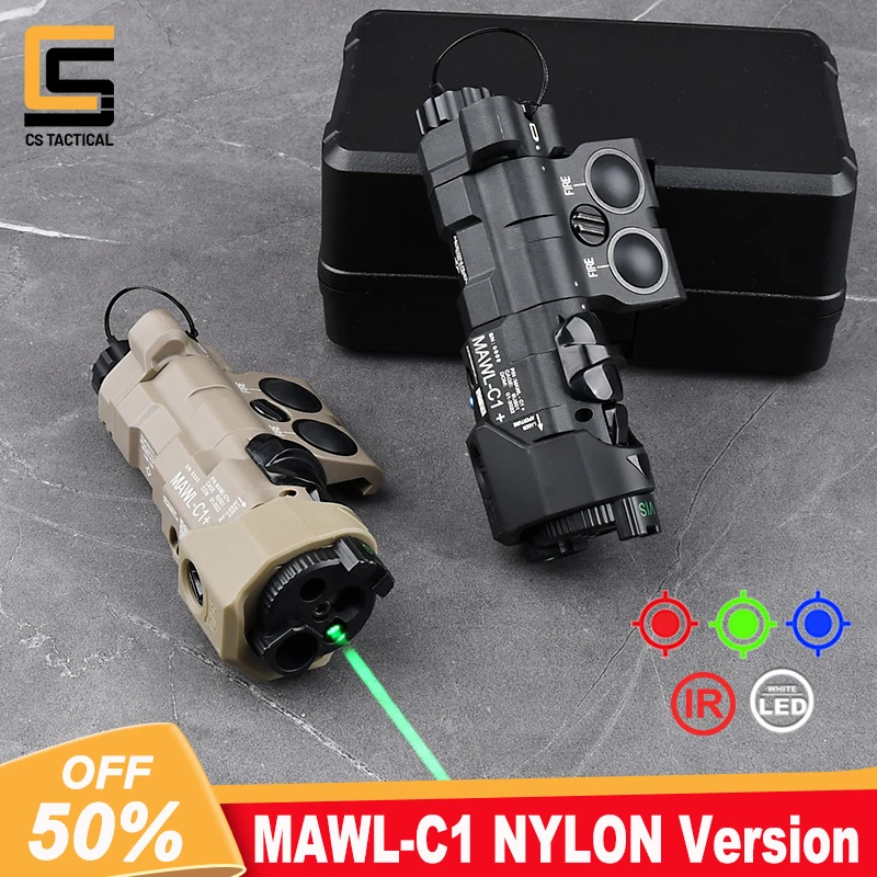 

Tactical MAWL-C1 Laser Aiming Device White LED Red Dot Green Blue Nylon MAWL Laser IR Illumination Strobe Flashlight Dual Switch