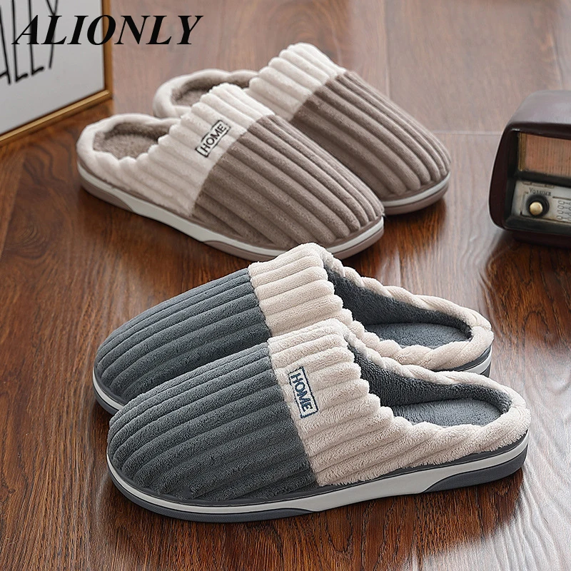 

Alionly Lovers' Cotton Slippers Home Winter 2024 New Thick Soled anti-Skid Home Insulation Indoor Plush Slippers Wholesale