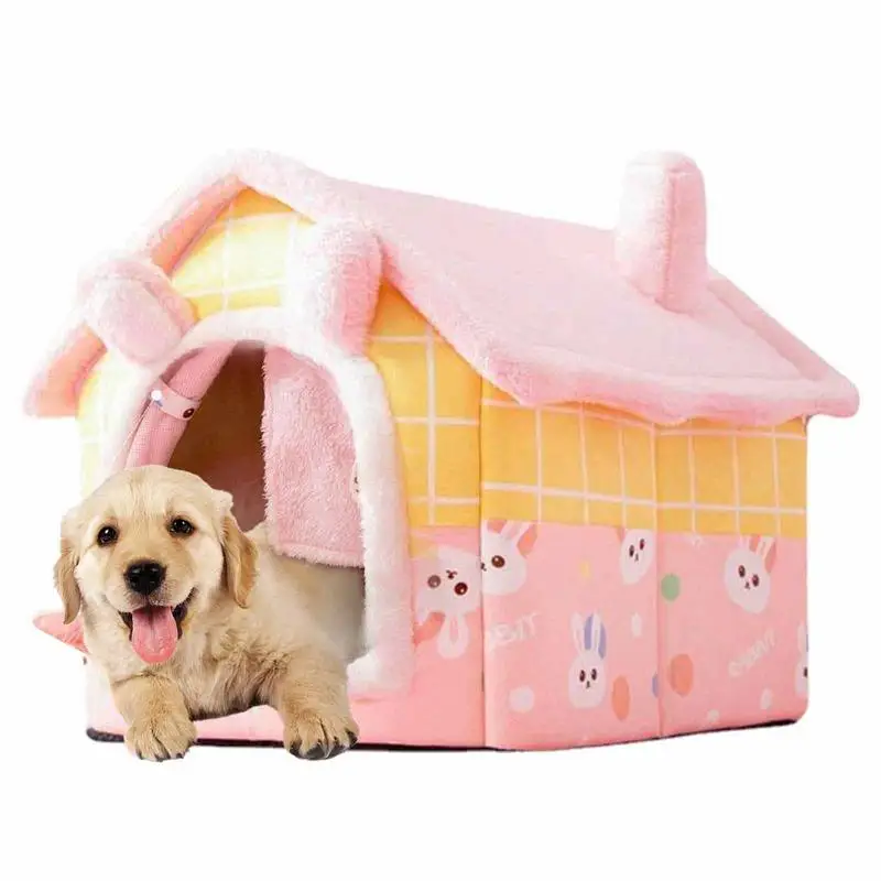 

Кошачье гнездо, кошачье гнездо, кровать с моющейся дверью, занавеска, теплый уютный домик для кошек, Складной Съемный домик-компаньон для ко...