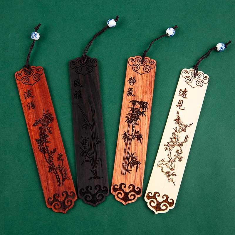 

1Pcs Chinese Style Wooden Bookmarks Creative Merlin Bamboo Book Mark Reading Tools School Office Supplies Stationery