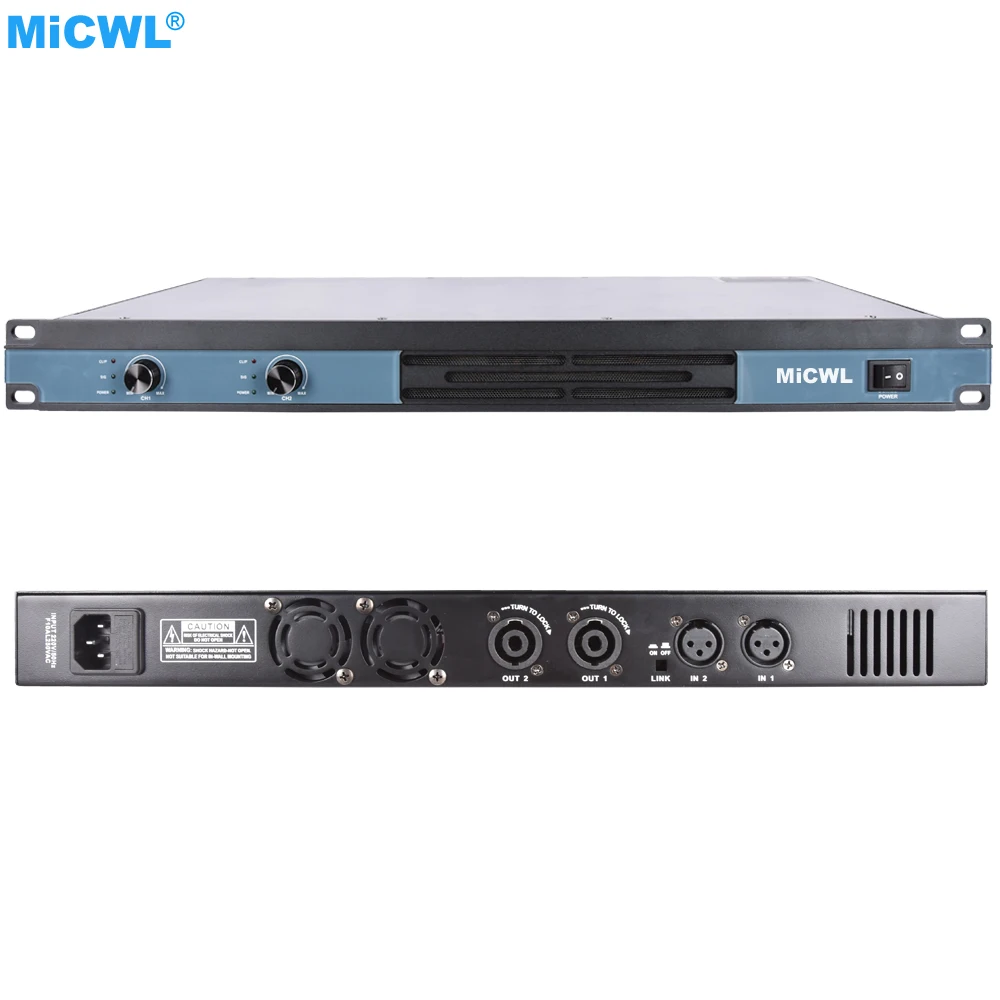 

High Quality Dual Way Digital Power Amplifier 5200W 4 Channel x 650W Drive Speaker AMP 1U 19" Design MiCWL D6200