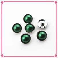 new arrival 20 pcs 12mm dark green pearl snap buttons ginger for 12mm button bracelets crafts garment bags garment bracelets