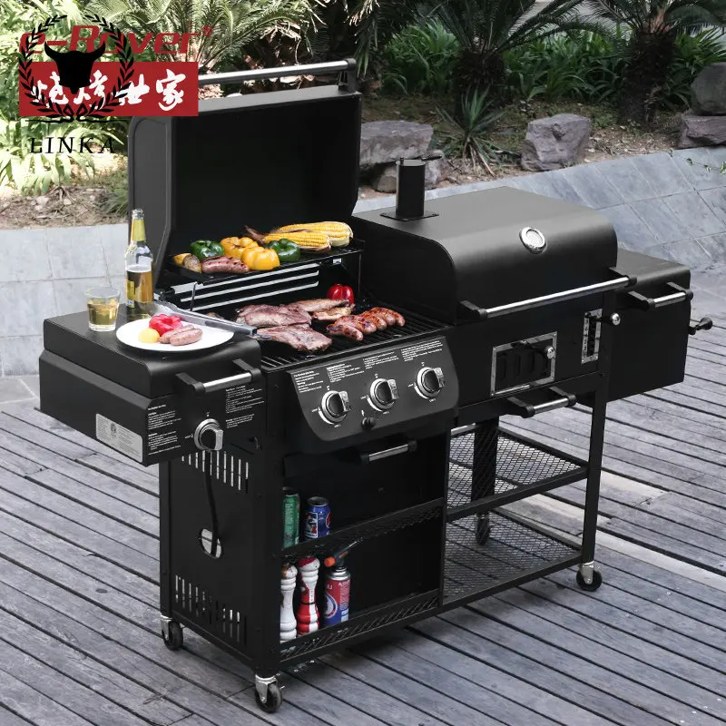 

Family cool pie barbecue grill home charcoal courtyard liquefied gas dual-purpose barbecue stove villa outdoor more than 5 peopl