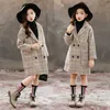 Winter Coat For Girls Thick Woolen Jacket For Girls Fashion Plaid Kids Outerwear Autumn England Teenage Clothes For Girls School 2
