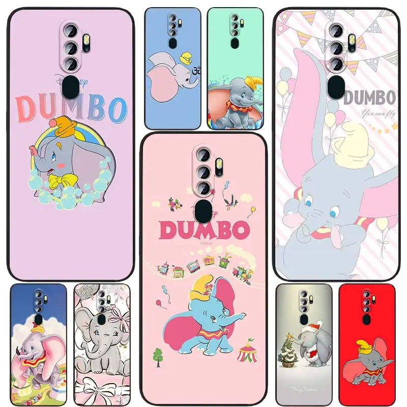 

Disney Dumbo Cartoon Phone Case Black For OPPO Find X5 X3 X2 Neo Lite A74 A76 A72 A55 A54S A53 A53S A16S A16 A9 A5 5G