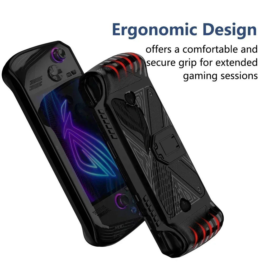 Чехол для игровой консоли Asus ROG Ally X силиконовый защитный чехол с подставкой ally