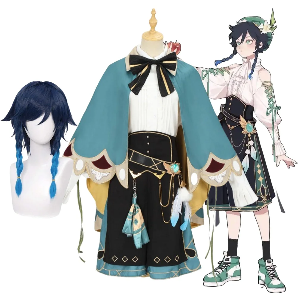 Venti Apple модный кожаный костюм для косплея парик жилет шорты шляпа чулки наряды