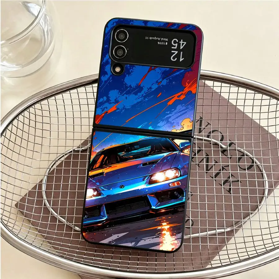 Фото Чехол для телефона Samsung Galaxy Flip4 Flip7 FE Flip6 Flip5 Flip3 Z Flip 7 6 5 4 3 в стиле гоночного спортивного автомобиля, задняя крышка-накладка (Funda) №3